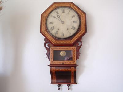  - antique-new-haven-wall-clock-old-very-ornate-21316693