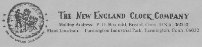 New England Clock Company Label