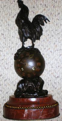 Bronze Rooster Clock