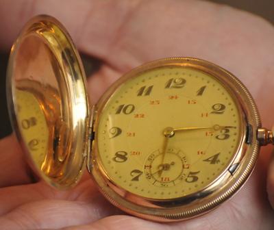 Gold pocket watch