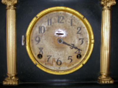 Black mantel clock dial