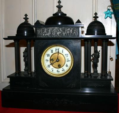Black Marble Clock by Jules Rolez Limited, Paris