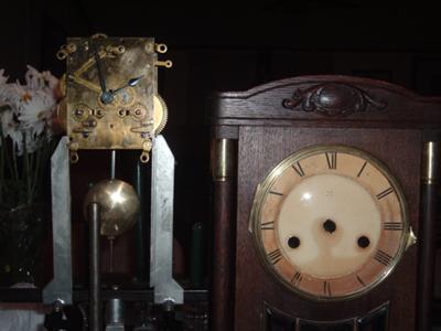 The clock case and movement